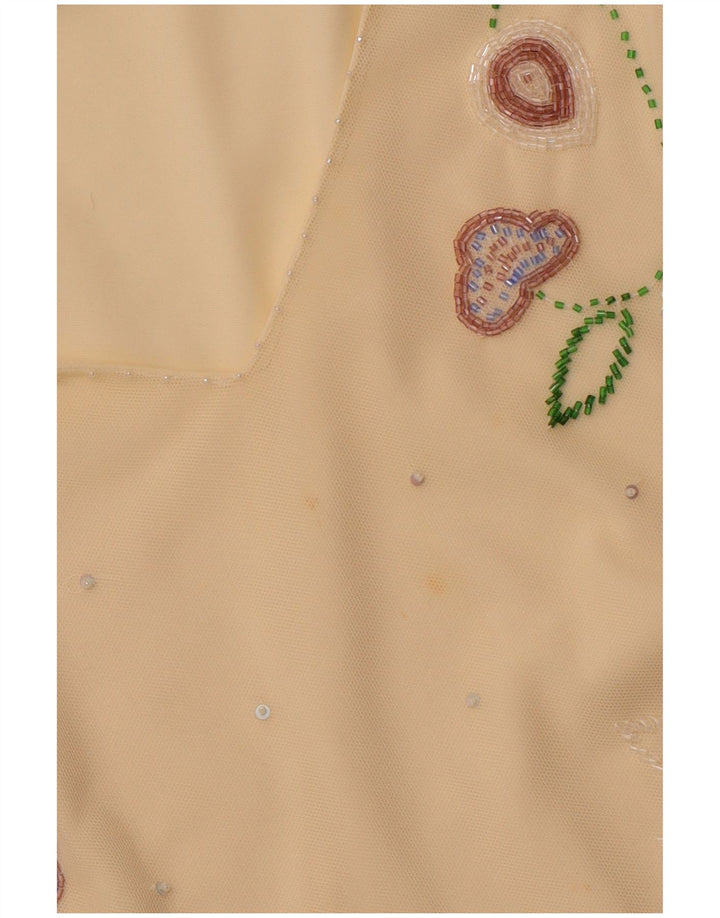 COAST Blusa transparente para mujer Top UK 46 Poliéster amarillo grande