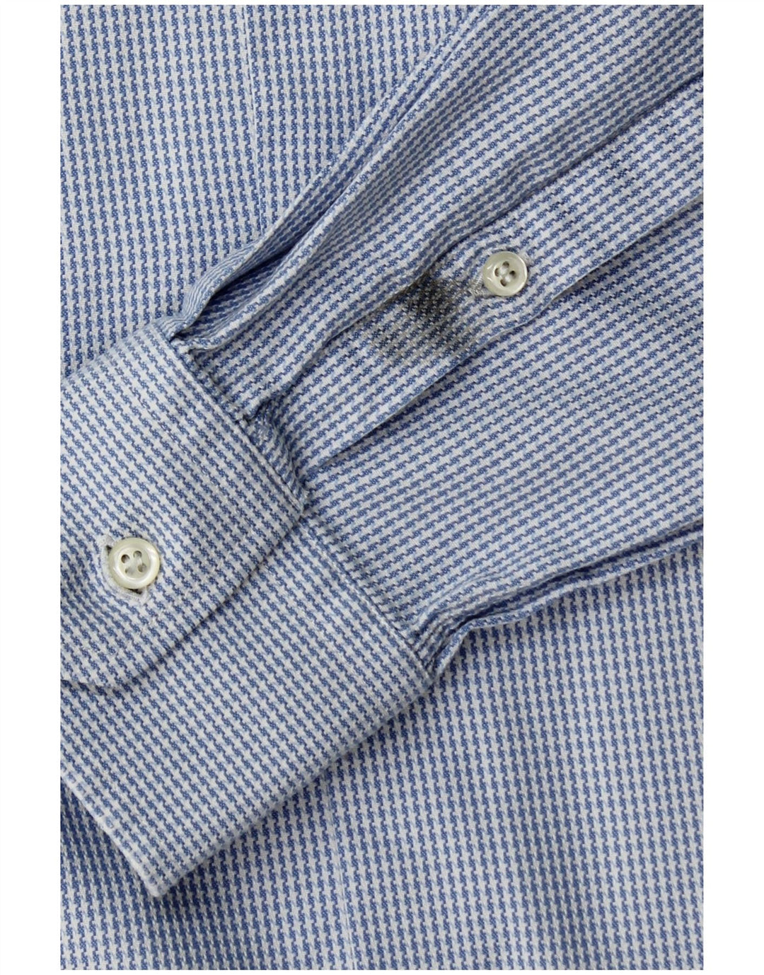 Boggi Camisa personalizada para hombre Talla 40 15 1/2 Algodón de pata de gallo azul medio
