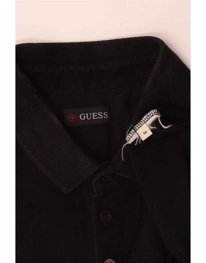 Guess Polo Hombre Mediano Algodón Negro