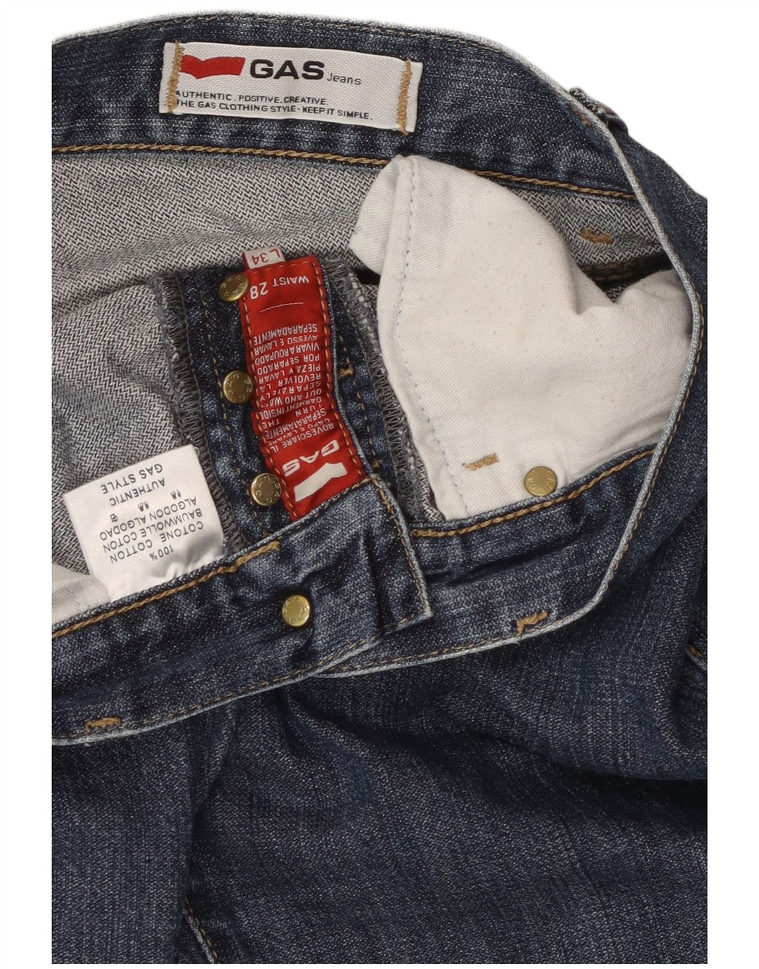 Vaqueros Slim Mujer GAS W28 L34 Algodón Azul