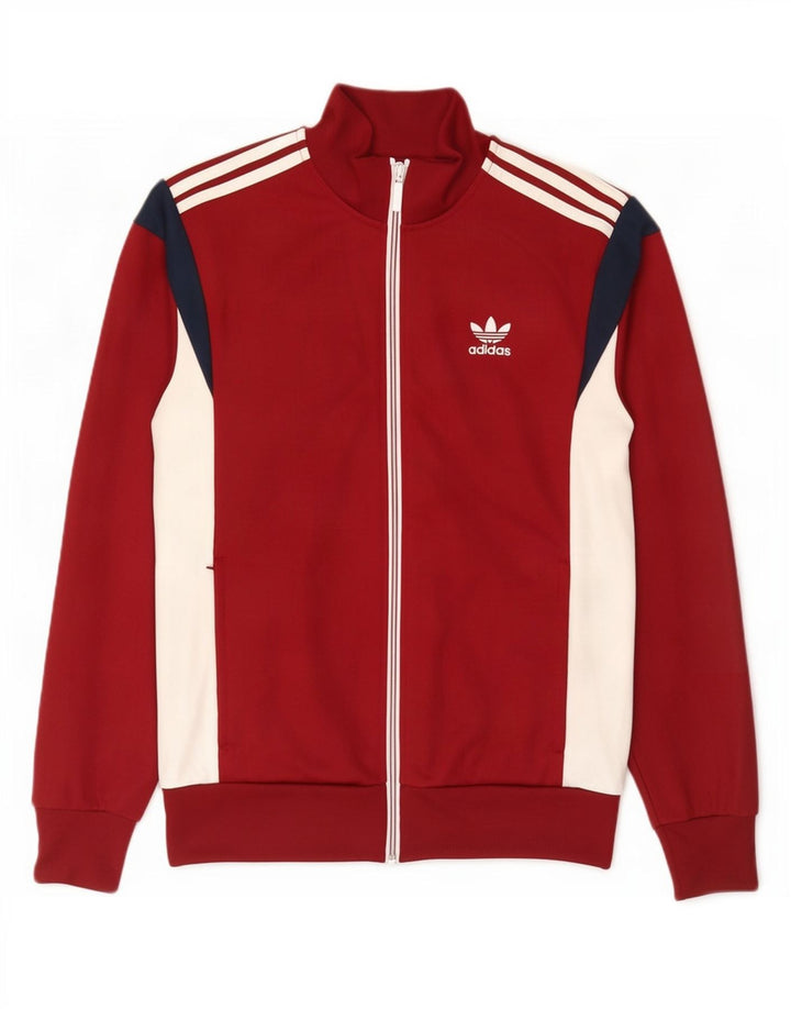 Adidas Hombre Chándal Top Jacket Medium Borgoña Colorblock