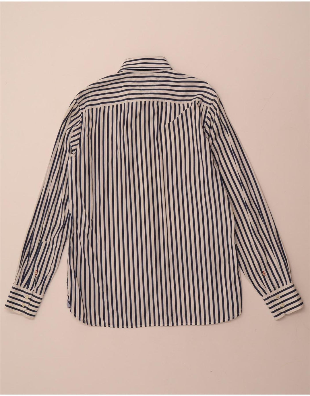 TOMMY HILFIGER Camisa de hombre mediana blanca de algodón a rayas