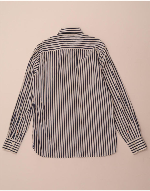 TOMMY HILFIGER Camisa de hombre mediana blanca de algodón a rayas