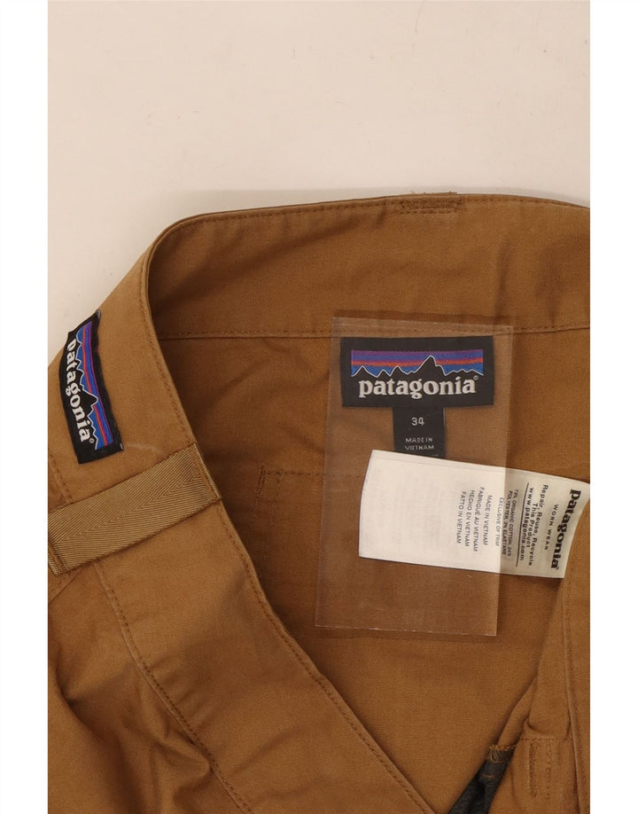 PATAGONIA Pantalón Casual Recto Hombre W34 L33 Algodón Beige