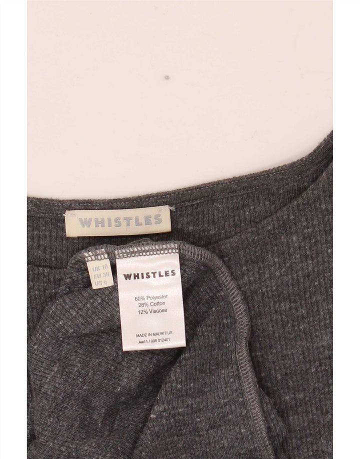 Whistles Vestido ajustado de manga larga para mujer UK 10 Pequeño poliéster gris