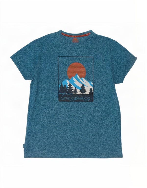 Trespass Camiseta gráfica para hombre Top XL Algodón azul