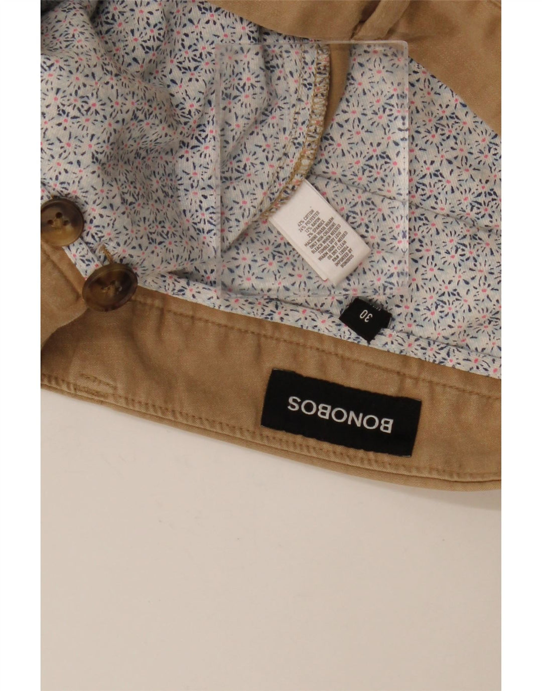 BONOBOS Pantalones cortos chinos para hombre W30 Algodón beige medio