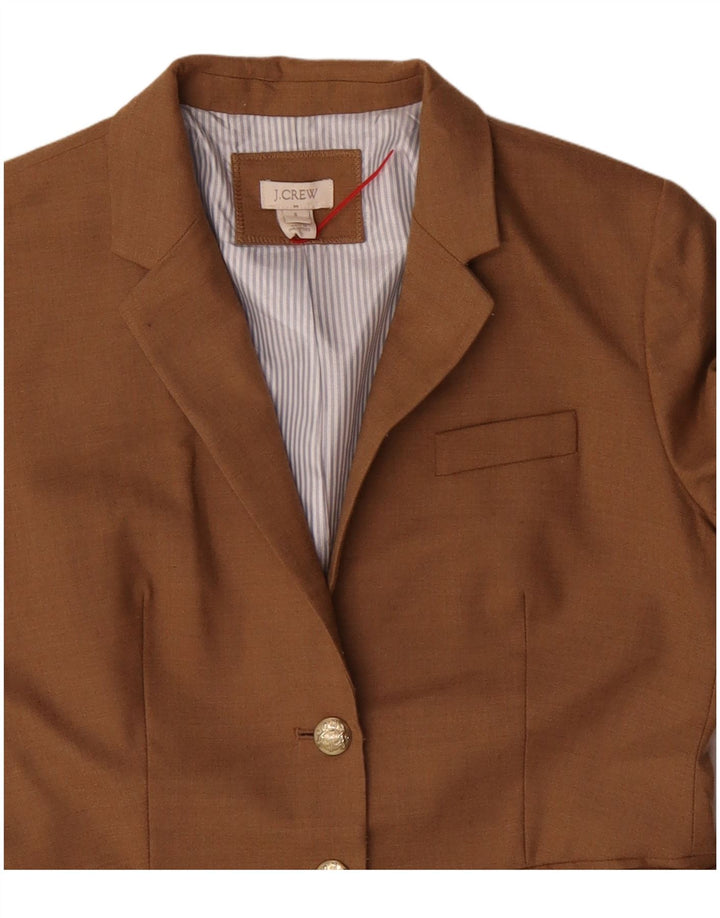 J. Crew Chaqueta tipo blazer de 2 botones para mujer US 6 Lana marrón medio