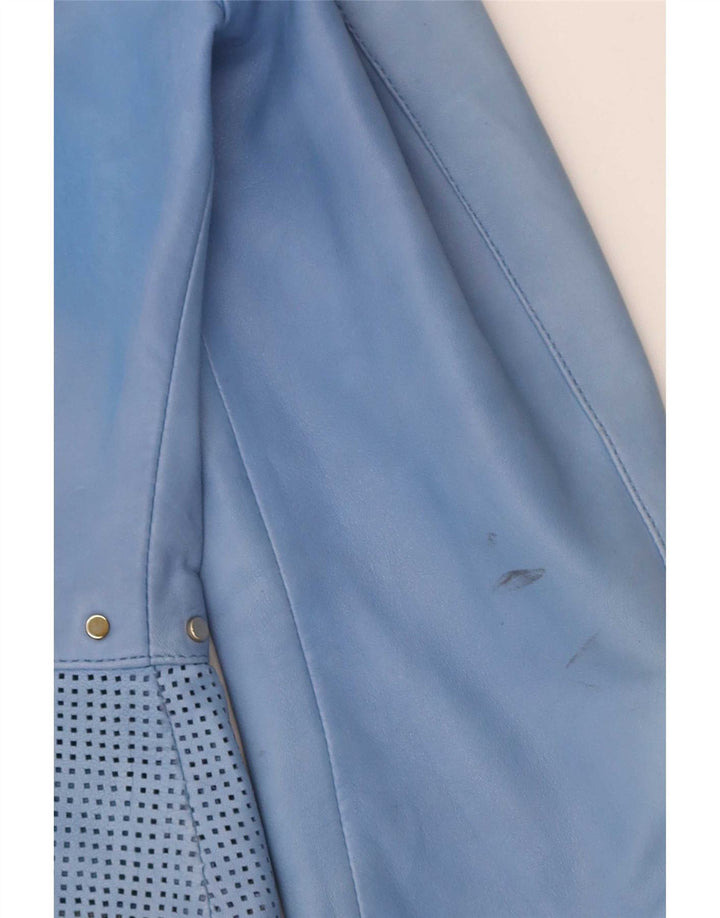 Penny Black - Chaqueta bomber de piel para mujer, talla 40, talla grande, piel azul