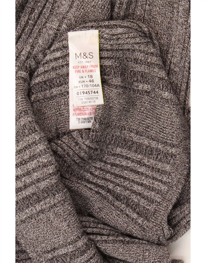 Marks & Spencer Top Mujer Manga Larga UK 40 XL Viscosa Gris
