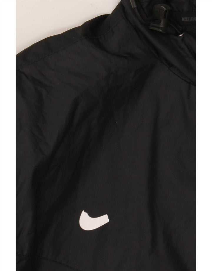 Nike Chaqueta impermeable con capucha para hombre UK 38 Medium Black Nylon