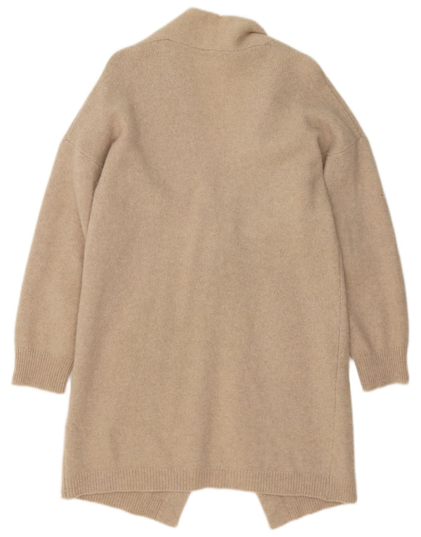 Benetton Cárdigan Largo para Mujer UK 44 Large Lana Beige