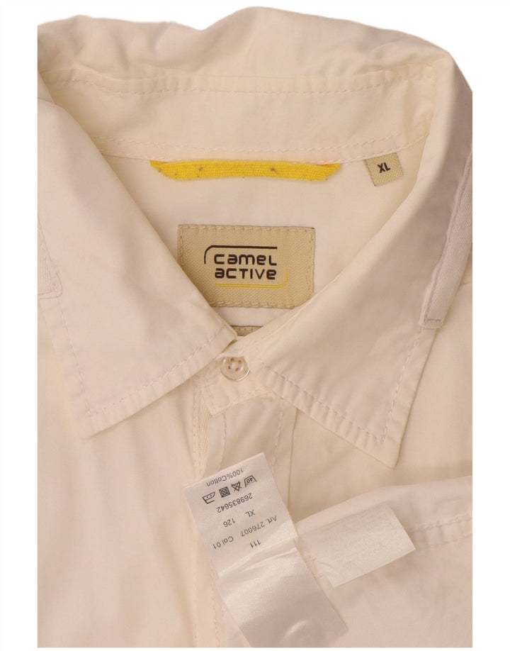 Camel Active Camisa Manga Corta Hombre XL Blanco Algodón