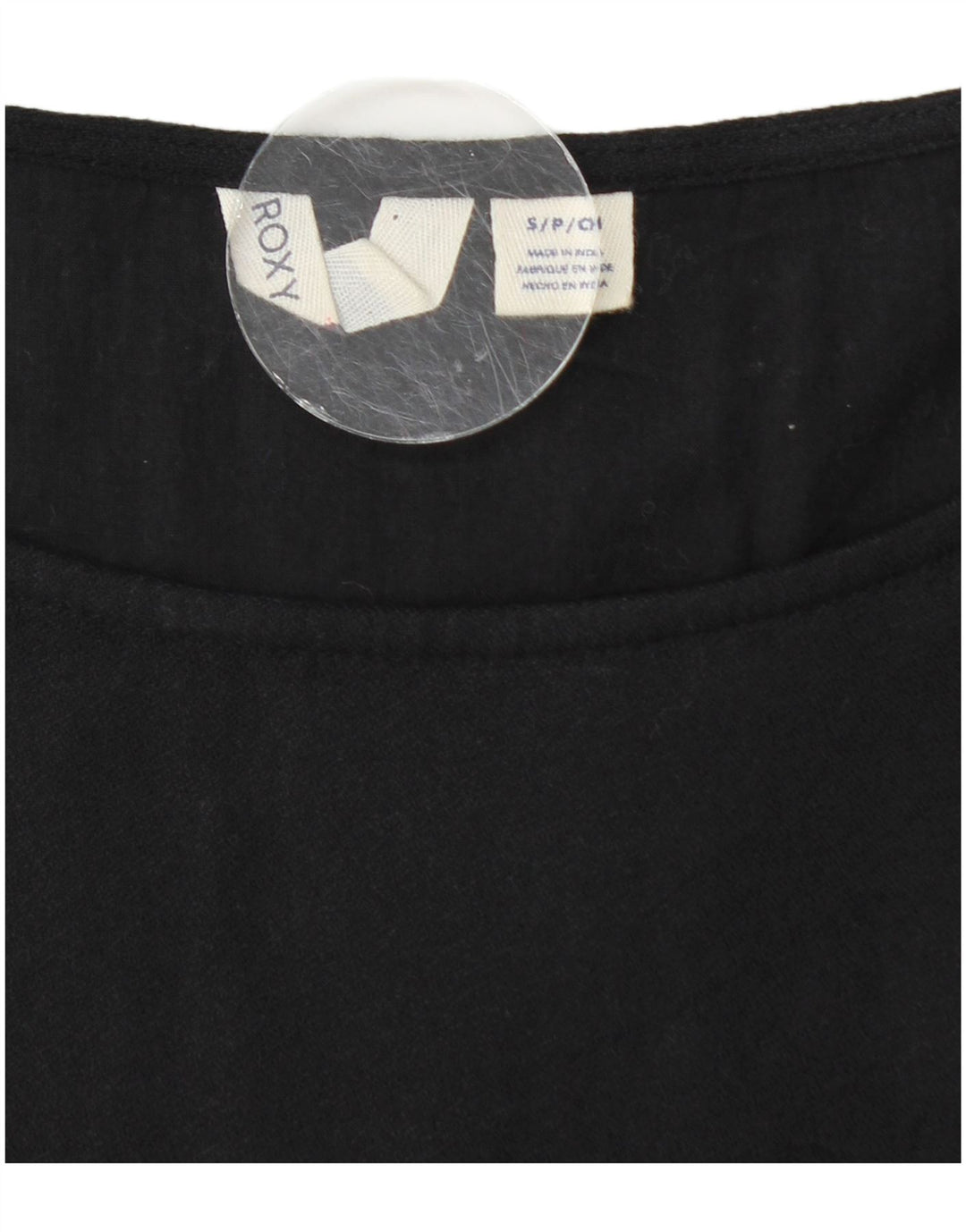 ROXY Vestido acampanado de manga larga para mujer UK 40 Small Algodón negro