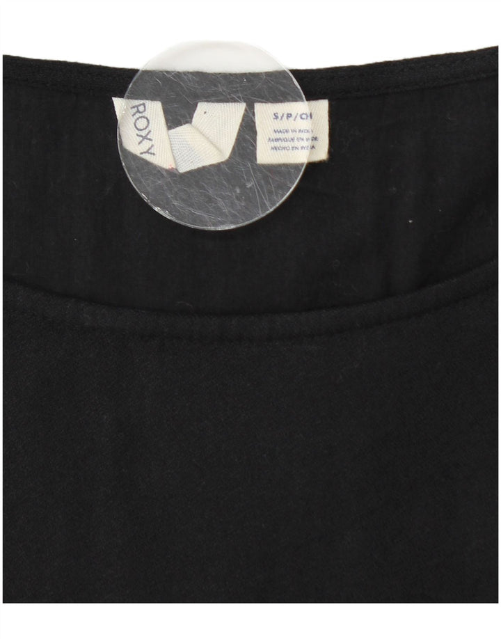 ROXY Vestido acampanado de manga larga para mujer UK 40 Small Algodón negro