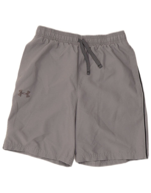 Under Armour Pantalones cortos deportivos Heat Gear Graphic para niños de 11 a 12 años, talla grande, gris