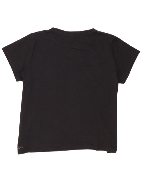 Fila Camiseta gráfica para mujer Top UK 44 Grande Algodón negro