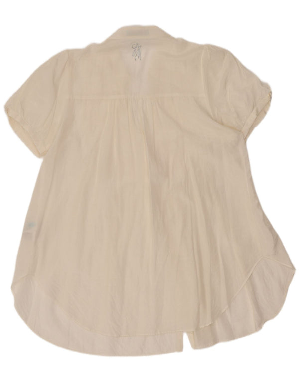 Guess By Marciano Blusa Camisera De Manga Corta Para Mujer IT 44 Medium Off White