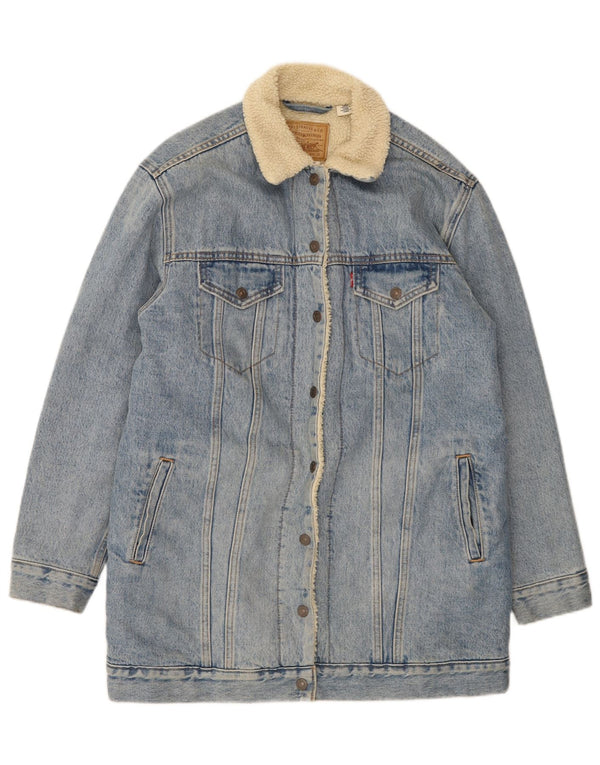 Levi's Chaqueta Sherpa Vaquera para Mujer UK 38 Algodón Azul Medio