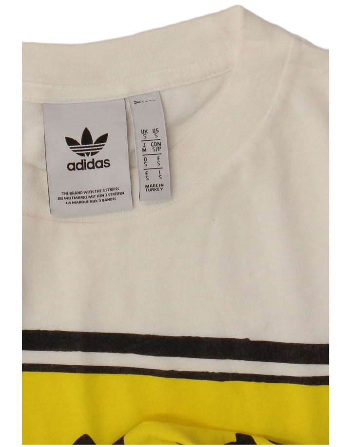 Adidas - Camiseta gráfica para hombre, talla pequeña, color blanco