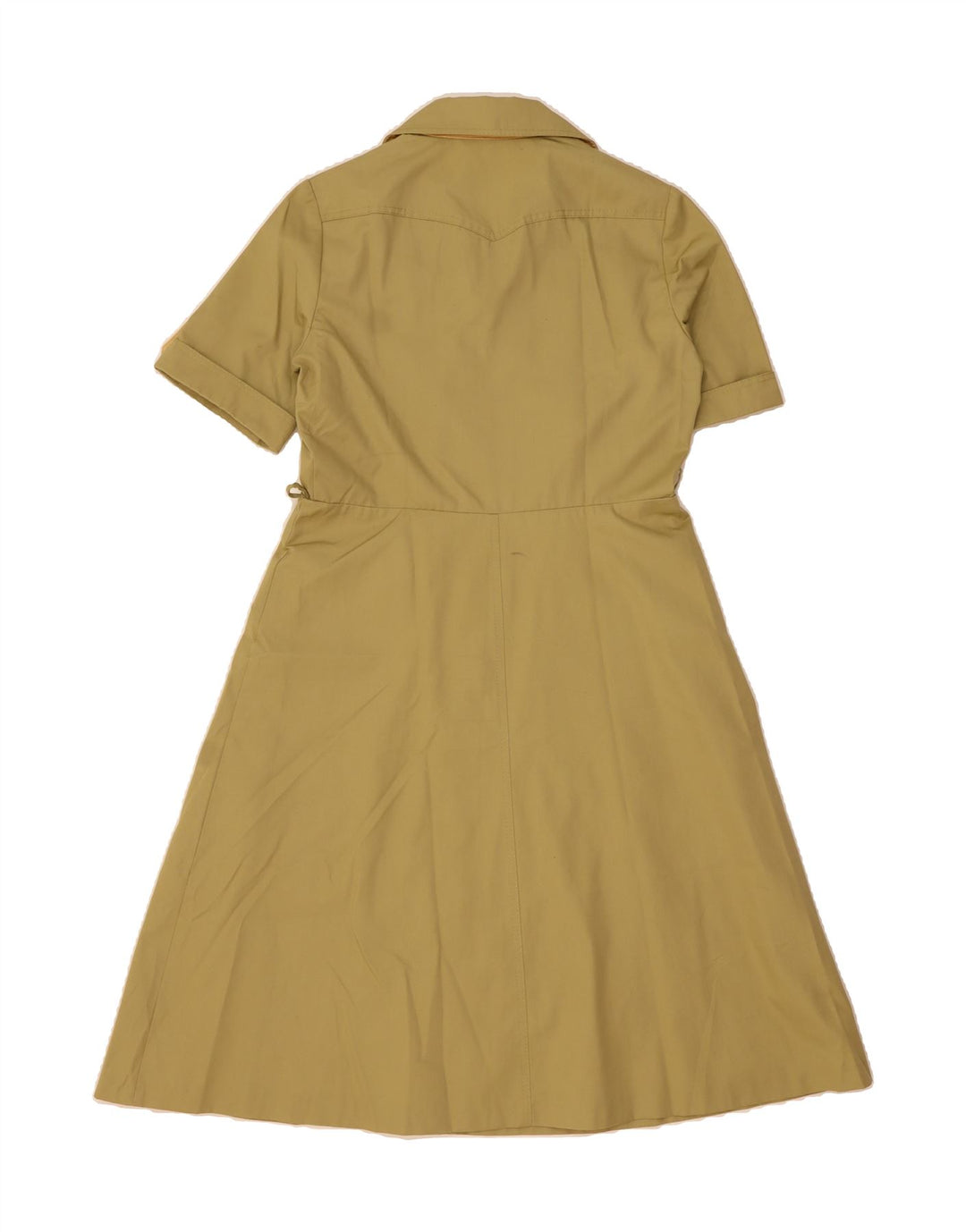 VINTAGE Womens Shirt Dress IT 44 Medium Khaki Polyester Vintage Vintage and Second-Hand Vintage from Messina Hembry 