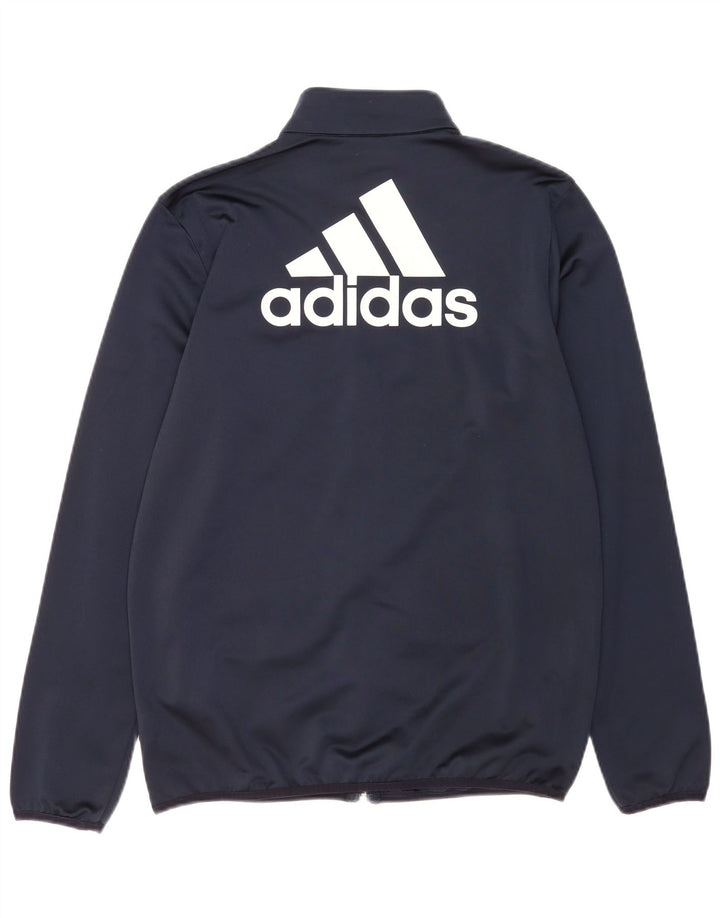 Adidas Boys Graphic Chándal Top Chaqueta 15-16 Años Azul Marino Poliéster