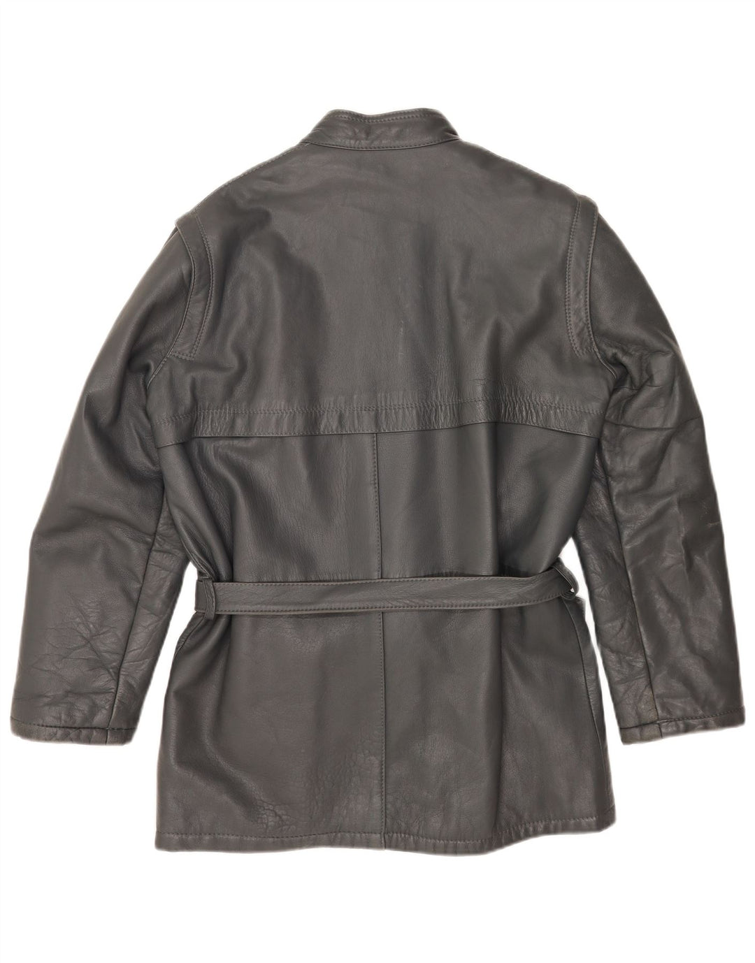 Chaqueta de cuero vintage para hombre IT 48 cuero gris medio