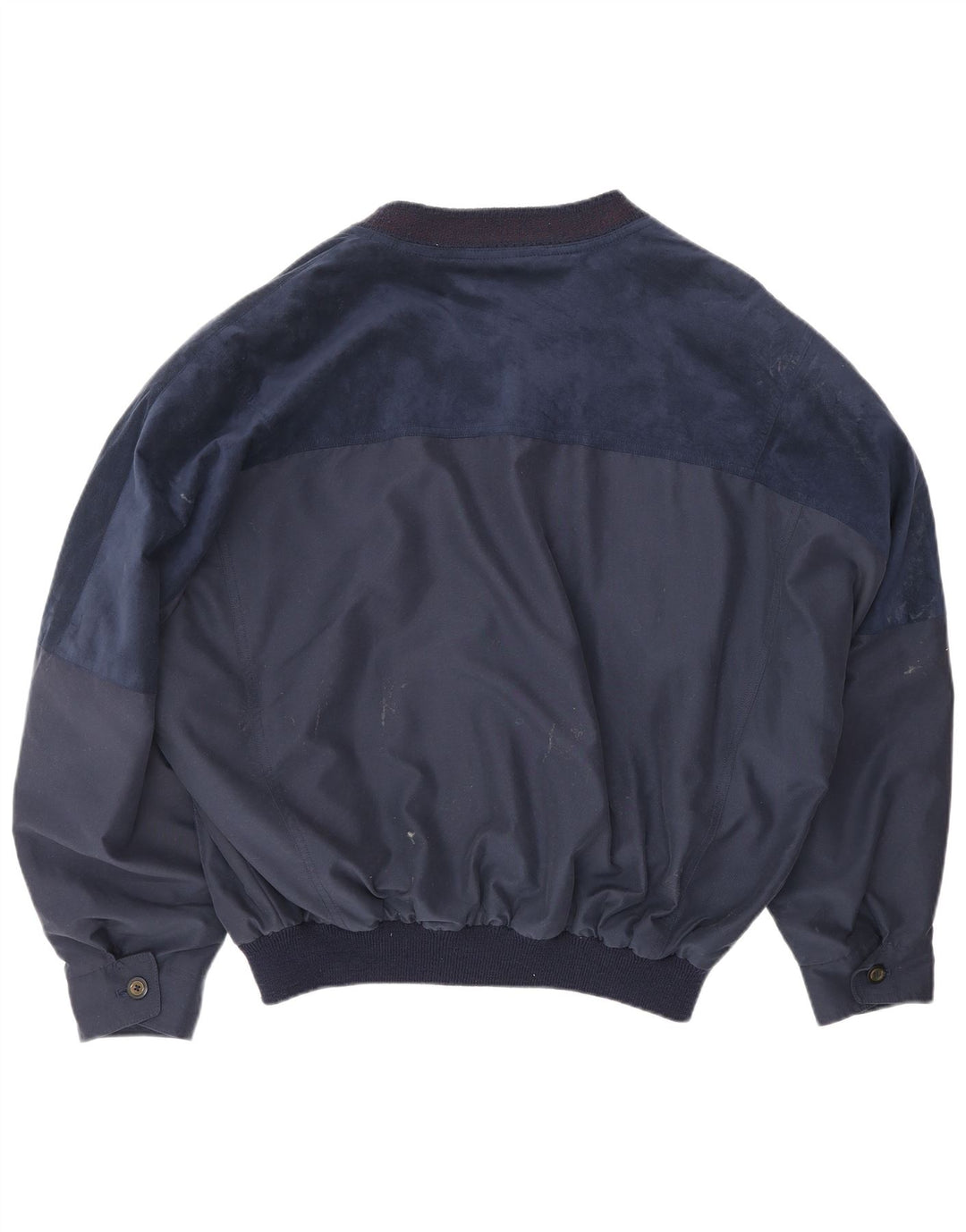 VINTAGE Chaqueta Bomber para Hombre Reino Unido 42 XL Poliéster Azul Marino