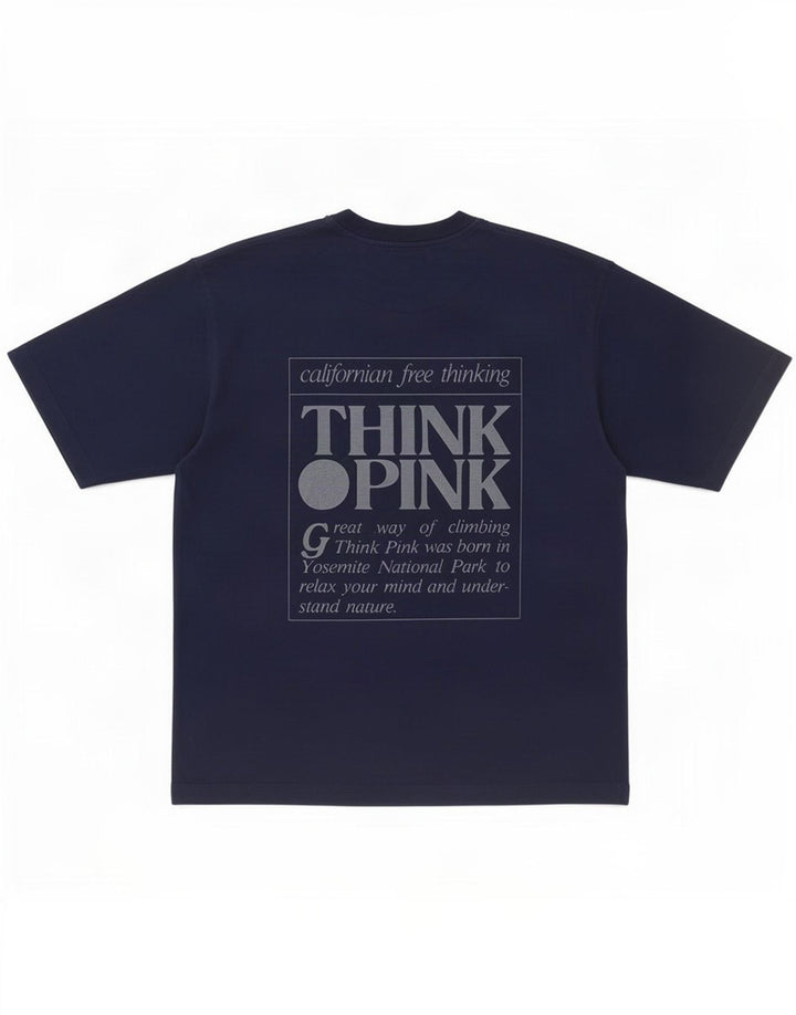 Think Pink Camiseta gráfica para hombre Top Medium Azul marino