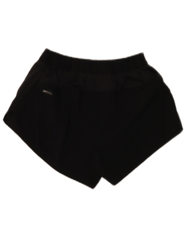 Puma Pantalones cortos deportivos para mujer UK 10 Small Poliéster negro