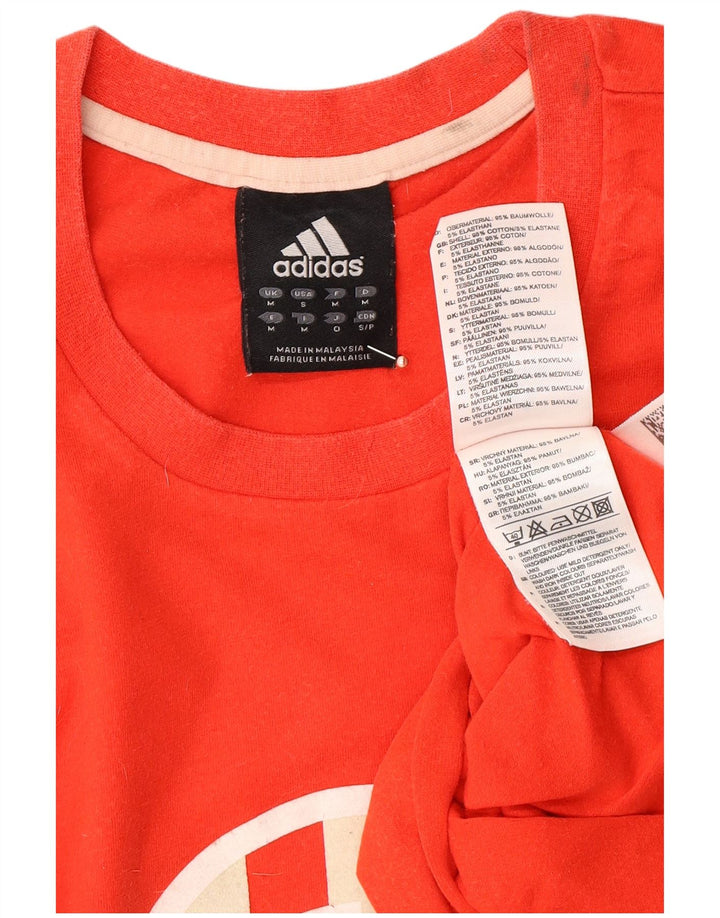 ADIDAS Hombre Graphic Top Manga Larga Algodón Colorblock Rojo Medio