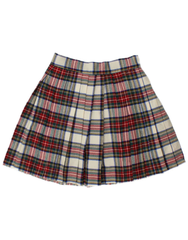 Swish Minifalda plisada para mujer IT 44 Medium W28 Lana a cuadros multicolor