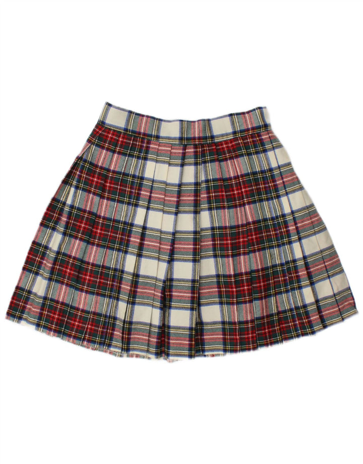 Swish Minifalda plisada para mujer IT 44 Medium W28 Lana a cuadros multicolor