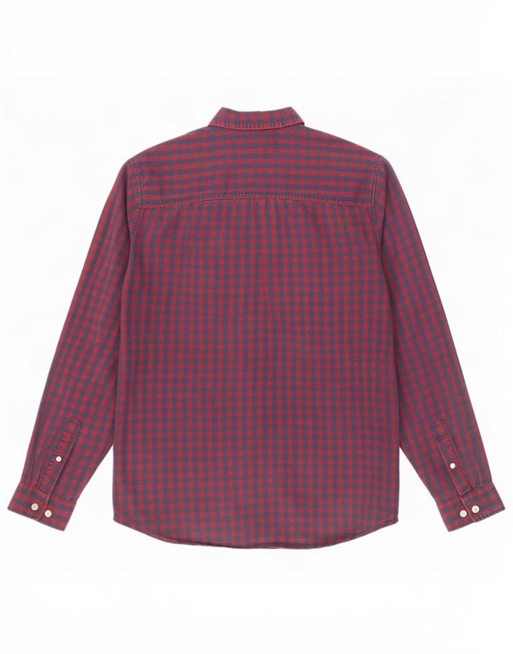 Camisa Jack & Jones Hombre Algodón Vichy Rojo Mediano
