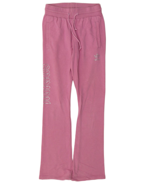 Adidas Mujer Graphic Flare Chándal Pantalones UK 8 Pequeño Algodón Rosa