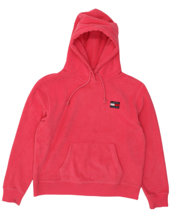 Tommy Hilfiger - Sudadera con capucha para mujer, forro polar, ajuste holgado, talla 40, color rosa mediano