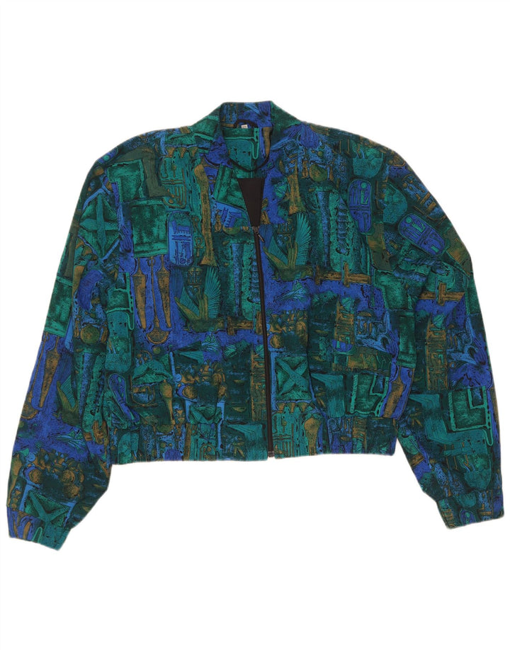 Vintage mujer chaqueta bolero de gran tamaño IT 40 pequeño multicolor geométrico