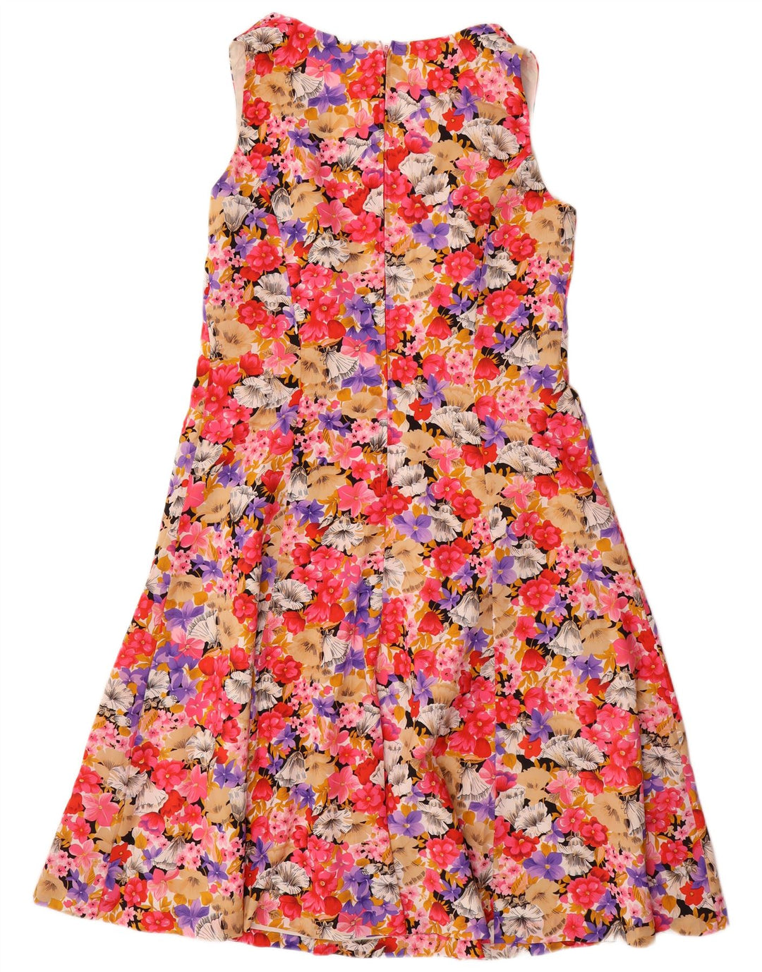 VINTAGE Mujer Sin Mangas Una Línea Vestido IT 44 Medio Multicolor Floral