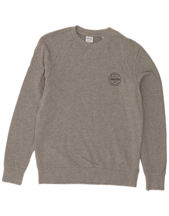 Jack & Jones Hombre Sudadera Jumper De Algodón Moteado Gris Medio