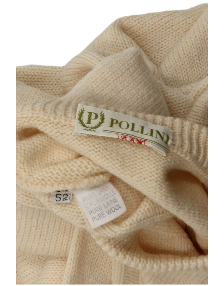 Pollini Jersey De Cuello Redondo para Hombre IT 52 Large Lana Beige