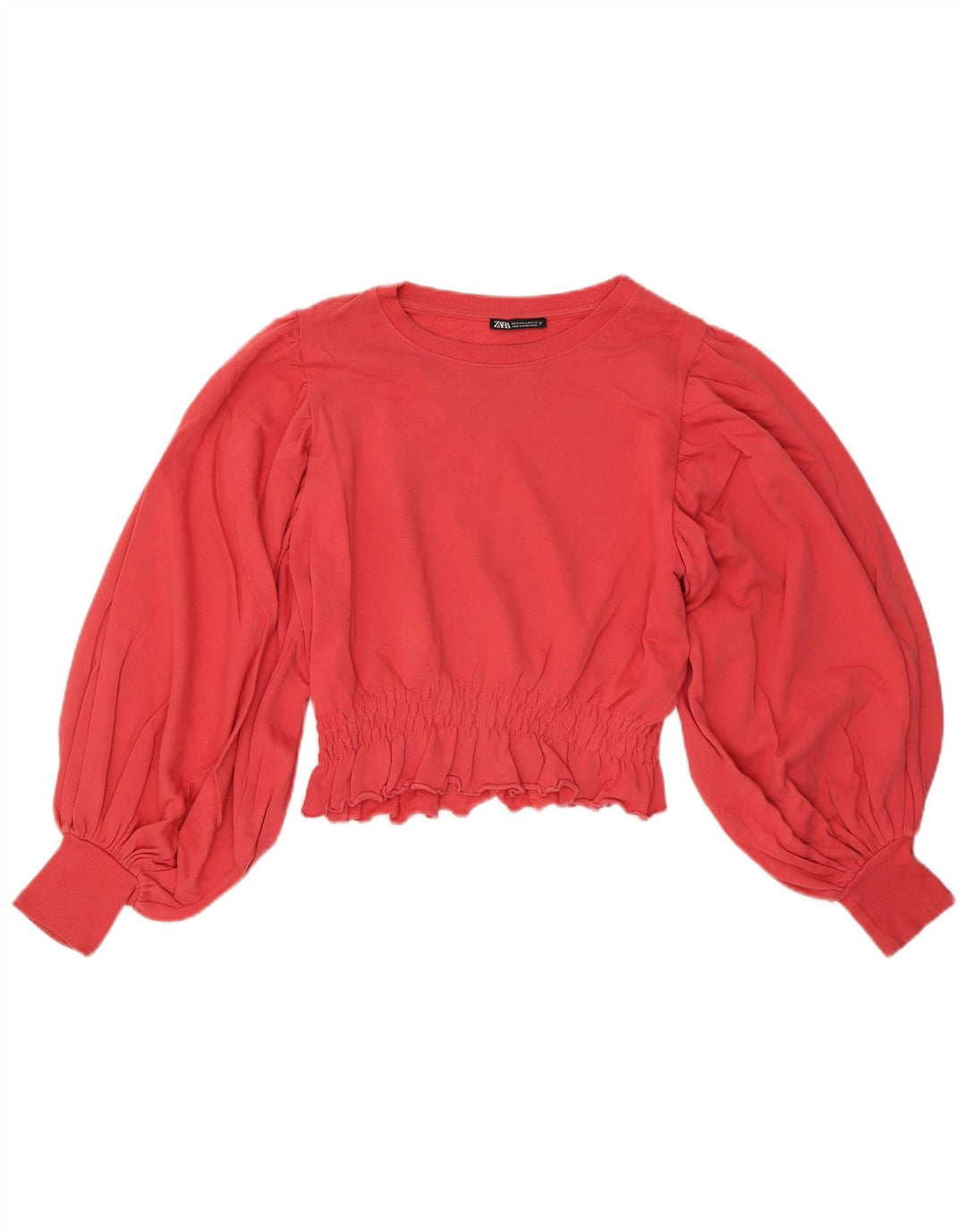 ZARA Mujer Crop Sudadera Jumper UK 44 Mediano Rojo
