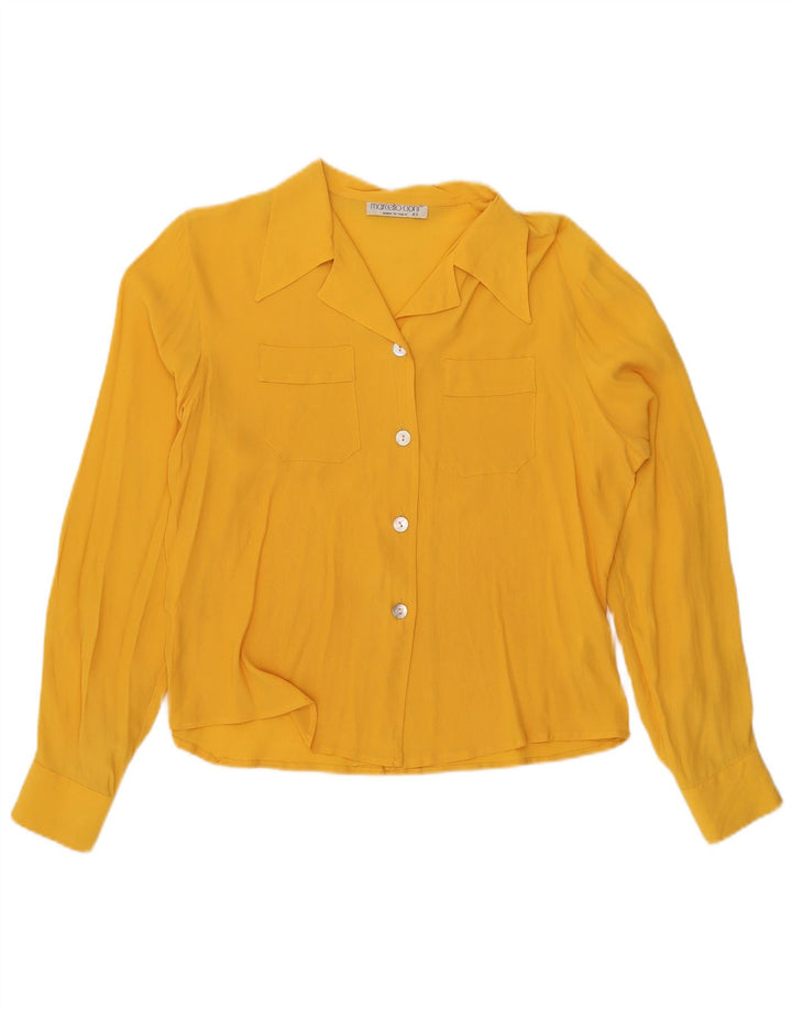 Marcello Cioni Blusa para mujer IT 46 Large Acetato amarillo