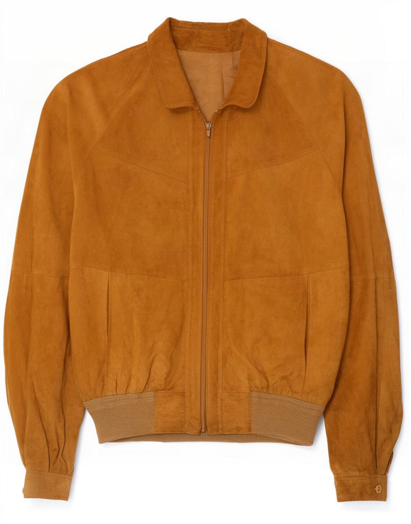Chaqueta de ante vintage para hombre Reino Unido 42 XL Beige