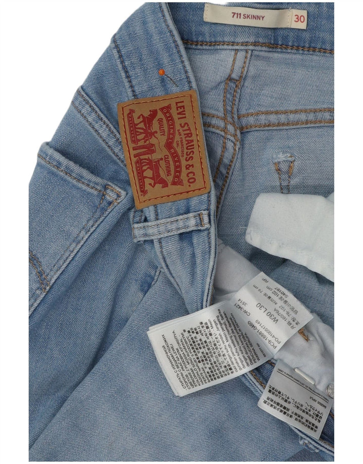 LEVI'S Jeans ajustados desgastados 711 para mujer W30 L30 Algodón azul