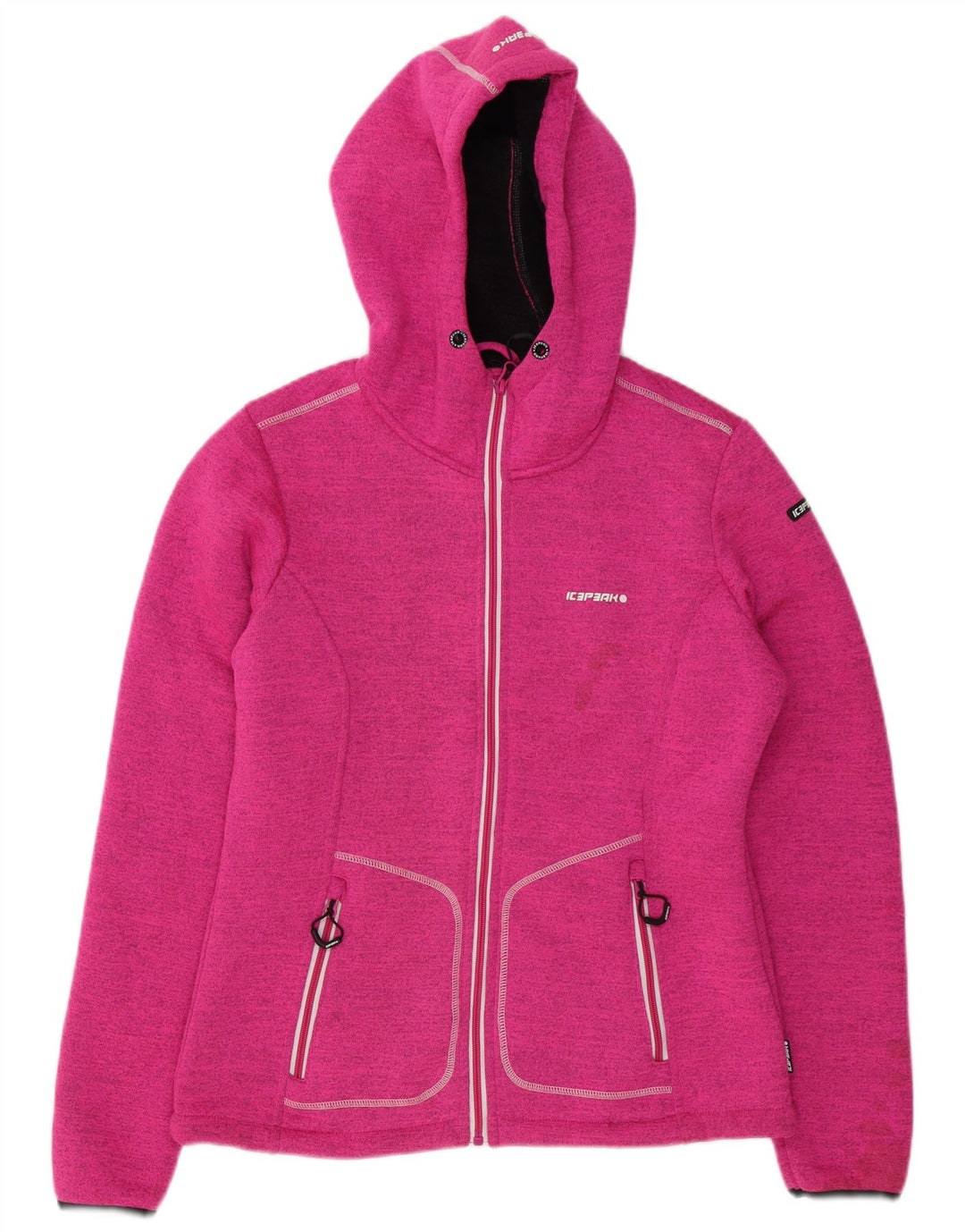 Icepeak Suéter con capucha y cremallera para mujer IT 48 XL Poliéster moteado rosa
