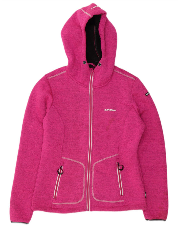 Icepeak Suéter con capucha y cremallera para mujer IT 48 XL Poliéster moteado rosa