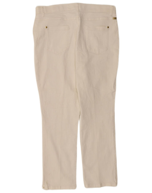 Marks & Spencer Pantalones informales cónicos para mujer UK 40 Large W34 L27 Blanco