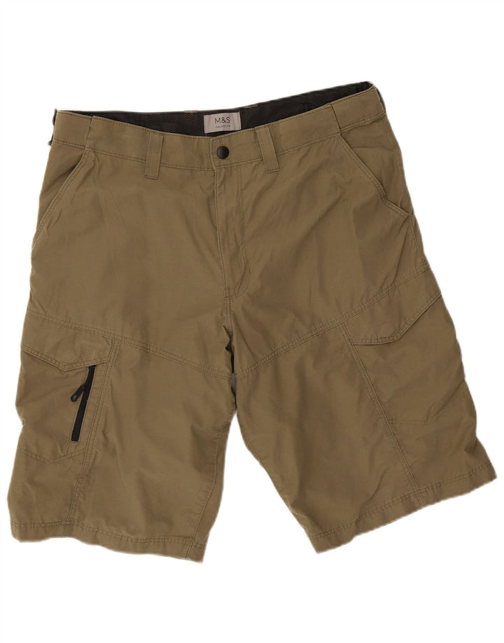 Marks & Spencer Pantalones cortos tipo cargo para hombre W34 Large Khaki Cotton