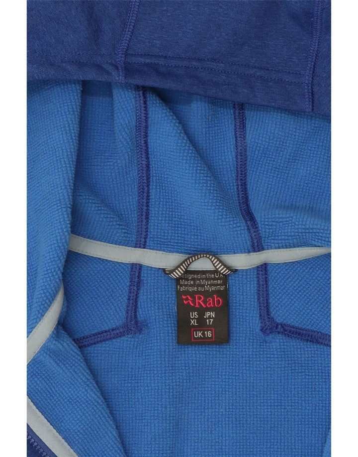 Rab - Sudadera con capucha y cremallera para mujer, talla 40, poliéster azul grande