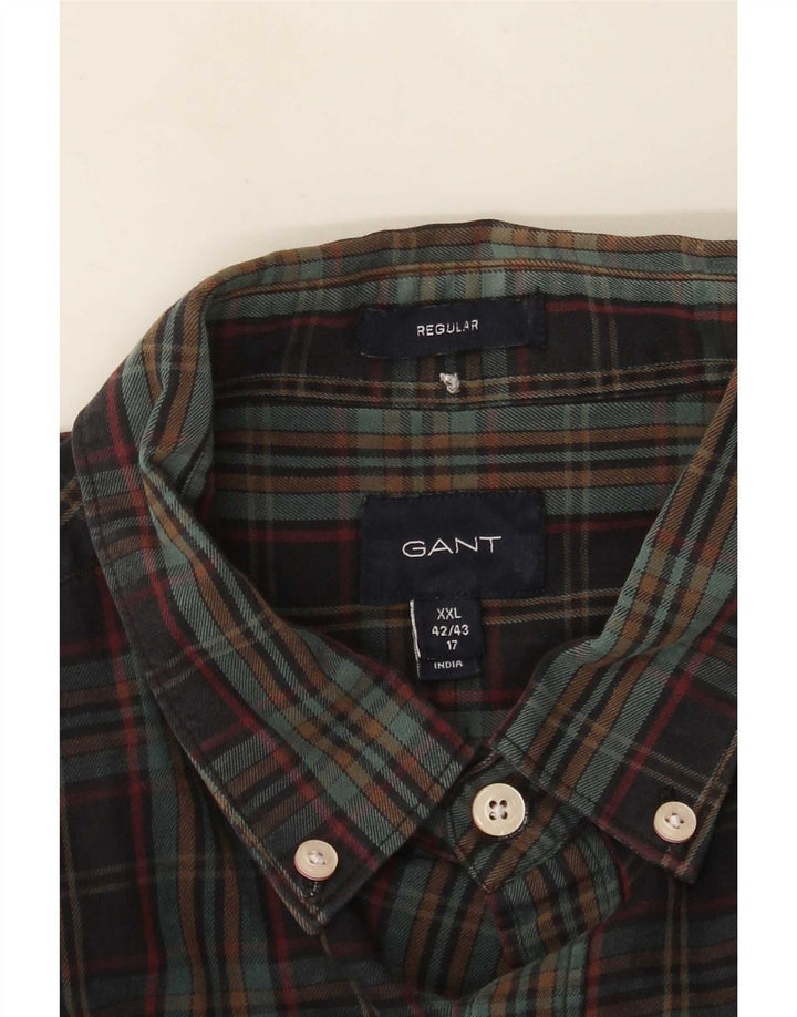 Gant Camisa de franela de ajuste regular para hombre, talla 42/43 17 2XL, cuadros multicolores